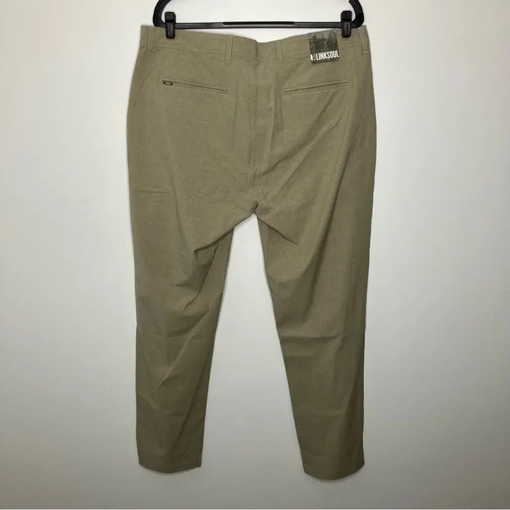 NWT LINKSOUL Chino Boardwalker Pant Khaki 38x30 Beige